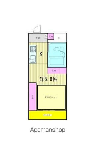 ラ・レジダンス・ド・エチュード(ワンルーム/1階)の間取り写真