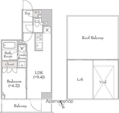 ルミーク関内(1LDK/10階)の間取り写真