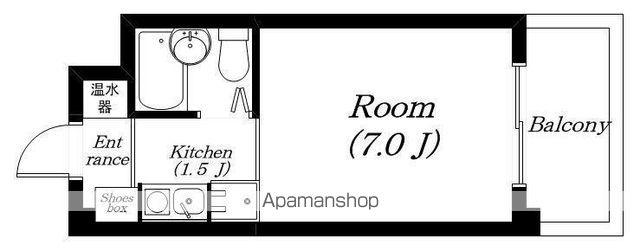 レジデンス八日市(1K/3階)の間取り写真