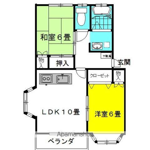 ラッキースタッグ PT.ⅠⅡ(2LDK/2階)の間取り写真