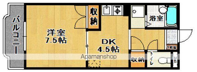 メゾンドアルファ1(1DK/4階)の間取り写真