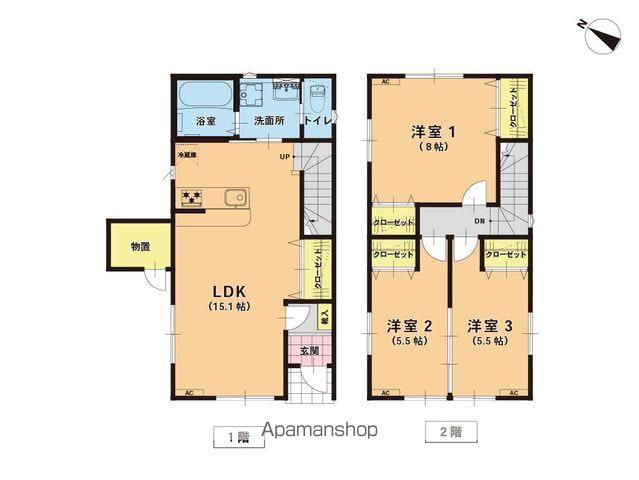 PARK HOME 津志田東 B(3LDK/1階)の間取り写真