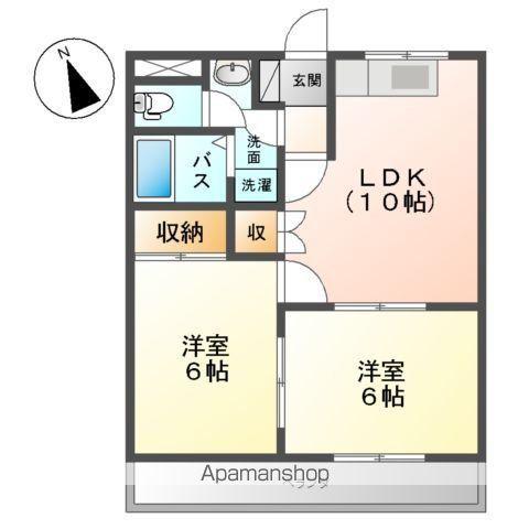 シャルマンハウス(2LDK/2階)の間取り写真