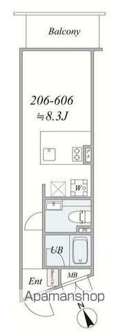 THE TRIAS KASHIWA(1K/6階)の間取り写真