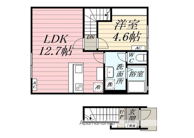 VAUS(1LDK/2階)の間取り写真