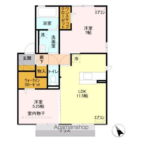 ベルグIII(2LDK/1階)の間取り写真