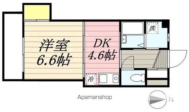 プティフルール2(1DK/4階)の間取り写真