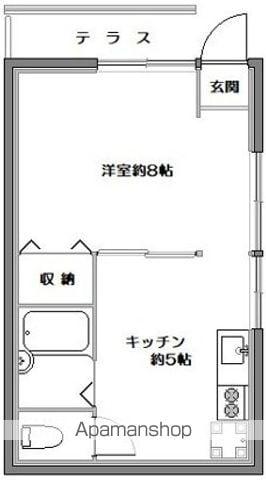 コスモパレスⅡ(ワンルーム/1階)の間取り写真