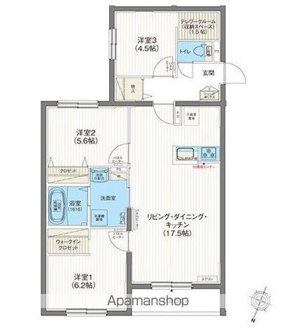 エフュート新さっぽろ(3LDK/3階)の間取り写真