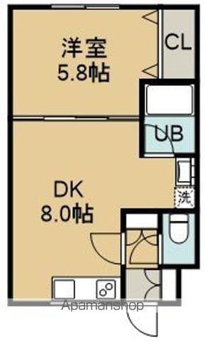 グロリアハイツ深堀(1DK/2階)の間取り写真