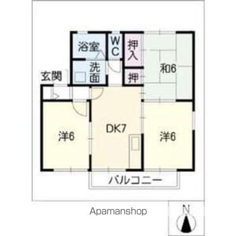 トゥインクルコート畔(3DK/1階)の間取り写真