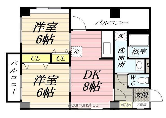 セントエルモス(2DK/3階)の間取り写真