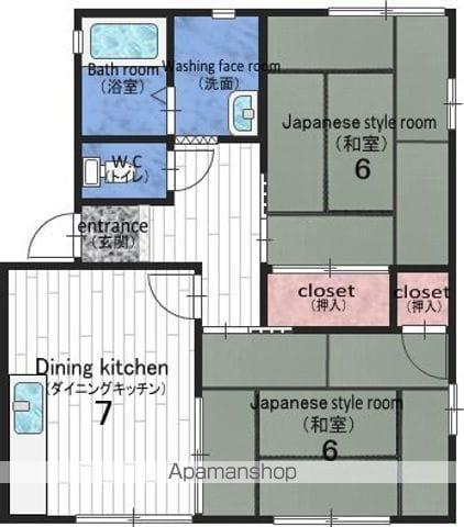 フレグランス方Ⅲ(2DK/2階)の間取り写真