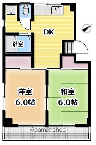 レトワール・ドゥ・フェ(2DK/2階)の間取り写真