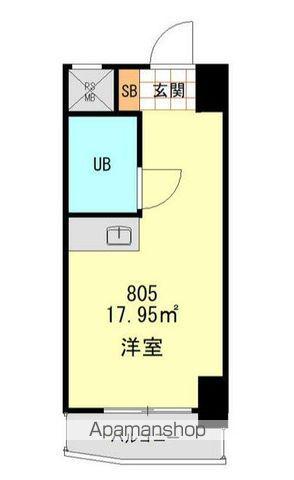 ライオンズマンション新宿第二(ワンルーム/8階)の間取り写真