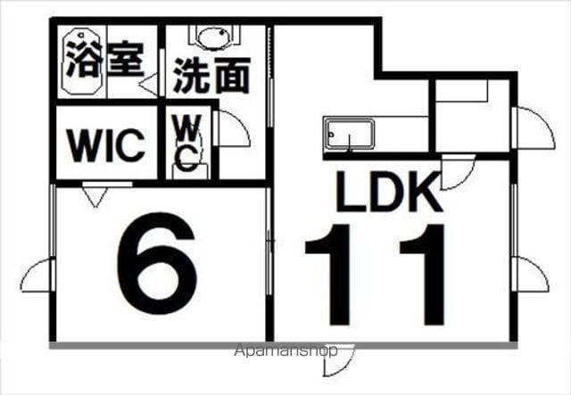 スウィートA・Ⅱ(1LDK/2階)の間取り写真