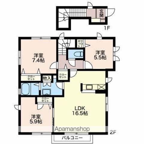 シュピールドーゼ(3LDK/2階)の間取り写真