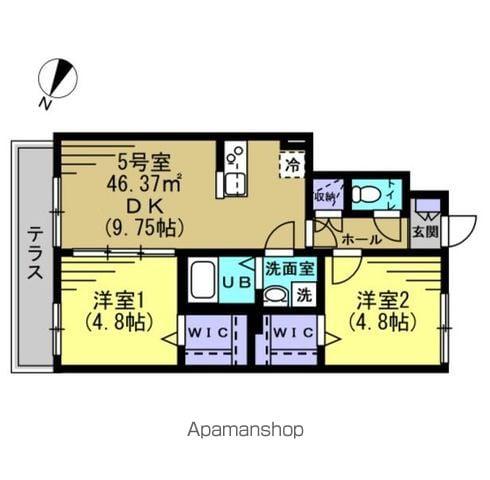 メゾン雅Ⅱ(2DK/1階)の間取り写真