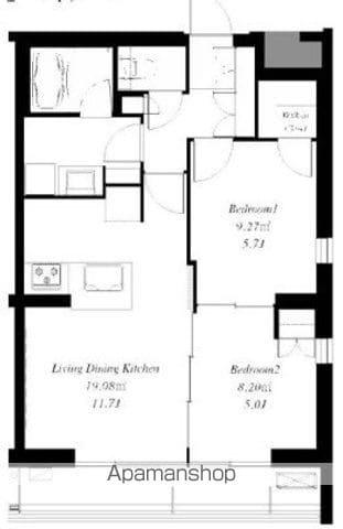 フレンシア高円寺(2LDK/3階)の間取り写真