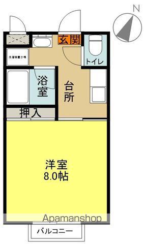 クゥオードループル(1K/1階)の間取り写真