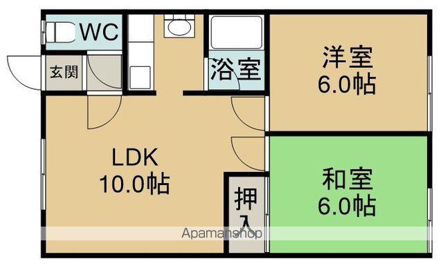 ハイツナルカワ(2LDK/1階)の間取り写真