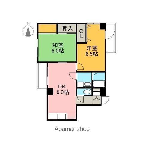 サンアド・テシガワラ(2LDK/4階)の間取り写真