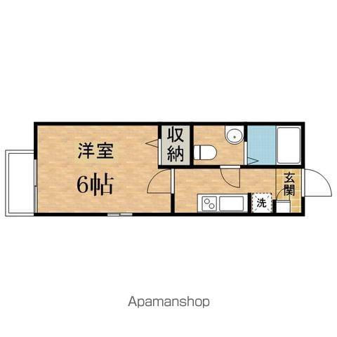 オークコート(1K/2階)の間取り写真