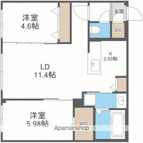SーRESIDENCE琴似Ⅱ(2LDK/3階)の間取り写真