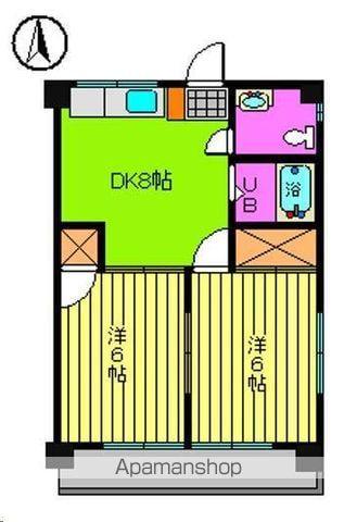 シャトレー築山(2DK/5階)の間取り写真