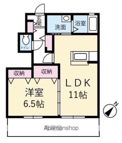 パークアベニュー(1LDK/1階)の間取り写真