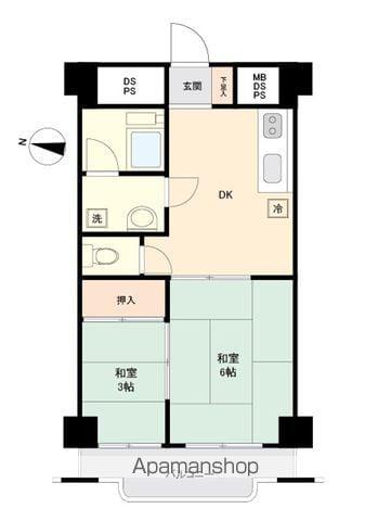 シャンボール新松戸(2DK/5階)の間取り写真