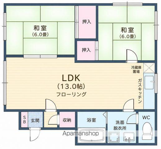 西公園ハイツ(1LDK/1階)の間取り写真