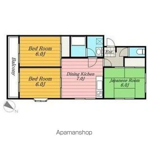 山本マンション(3DK/4階)の間取り写真