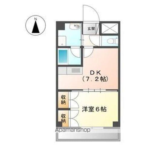 レジデンス志賀(1DK/3階)の間取り写真