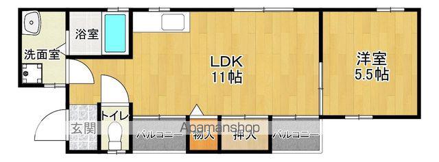 BULISSFUL深井北町(2DK/2階)の間取り写真