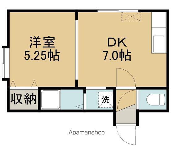 ビラミカエルⅢ(1DK/1階)の間取り写真