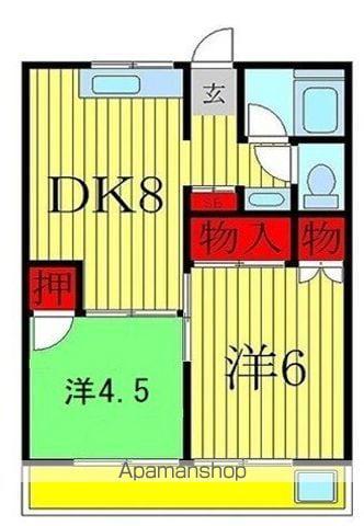 ジャスミンコート3(2DK/2階)の間取り写真