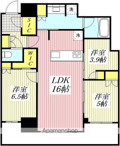 アトラスタワー小平小川(3LDK/9階)の間取り写真