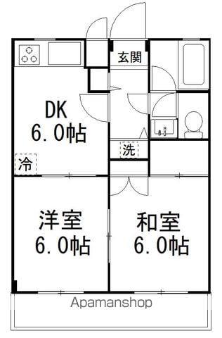 グリーンパレス(2DK/3階)の間取り写真