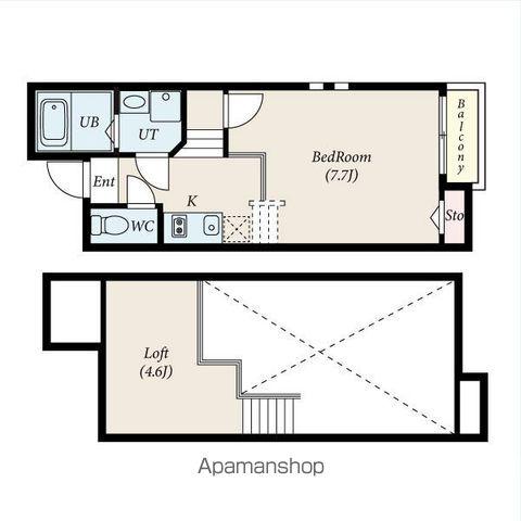 CREO庄内通弐番館(1K/1階)の間取り写真