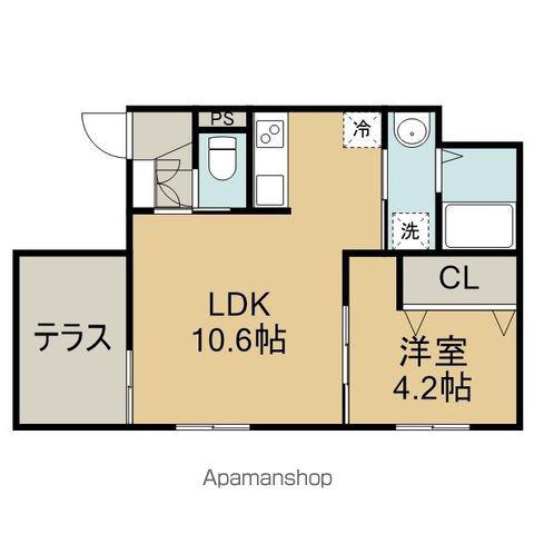 エクセル黄金北(1LDK/1階)の間取り写真