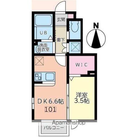 ベル・ドミール新田(1DK/1階)の間取り写真