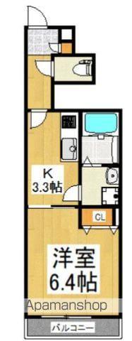 ベルシティ南街(1K/1階)の間取り写真