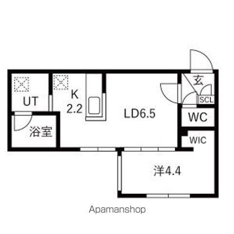 FLAP福住 月寒東1-11MS A棟(1LDK/3階)の間取り写真