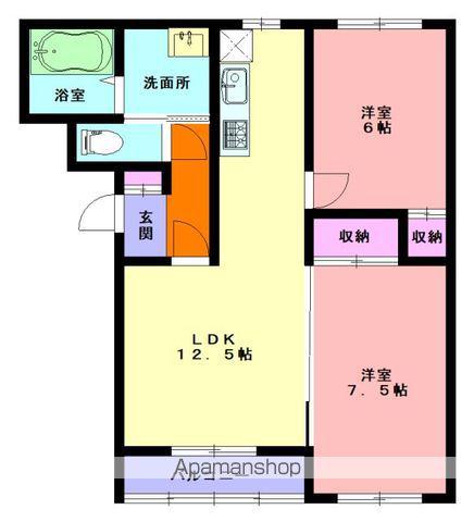 K-フラット1(2LDK/2階)の間取り写真