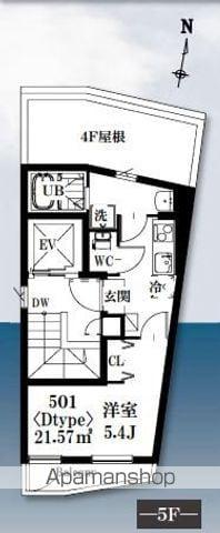 シャッツクヴェレ梅里(1K/5階)の間取り写真