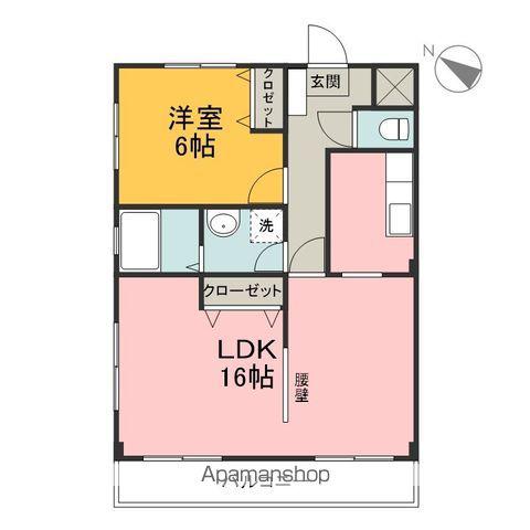 イーストワン高見原(1LDK/3階)の間取り写真