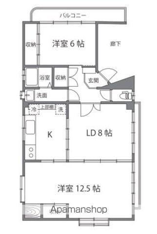 峯村ビル(2LDK/3階)の間取り写真