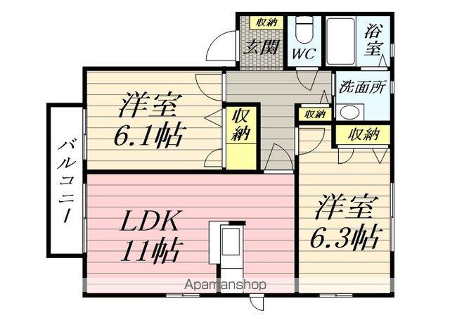 ブランシールライト(2LDK/2階)の間取り写真