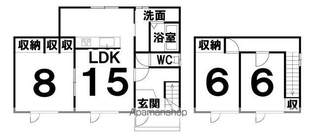 根室本線 柏林台駅 徒歩189分 2階建 築46年(3LDK)の間取り写真